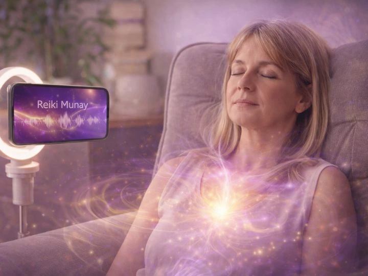 Pessoa recebendo Reiki em casa